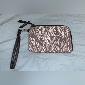 thirty-one Brown and Gray Patterned Wristlet Pouch